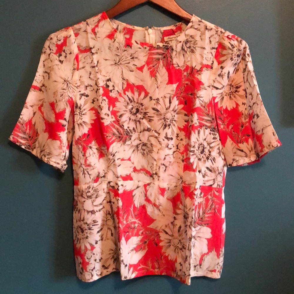 Madewell silk floral blouse